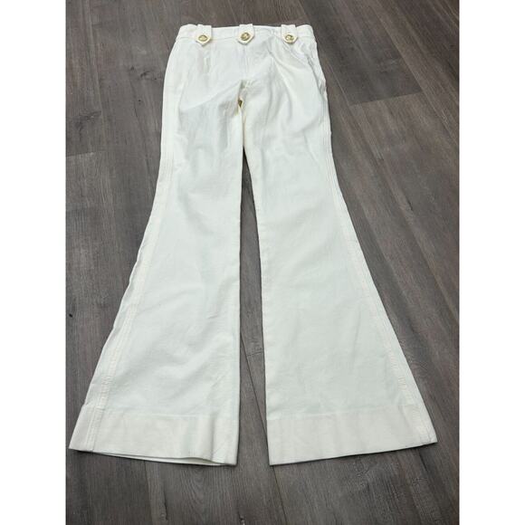 NWT Derek Lam 10 Crosby Women's Soft White Robertson Flare Trouser Pants Size 6 - Picture 4 of 15